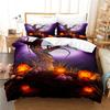 Halloween Duvet Cover Set Pumpkin Lantern Pattern Comforter Cover King Queen Size for Kids Boys Girls Gift Polyester Bedding Set