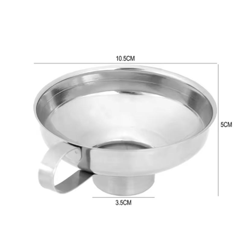 Stainless Steel Wide Mouth Canning Funnel Hopper Thick Salad Dressing Funnel Wide Mouth Can for Oil Wine Kitchen Cooking Tool