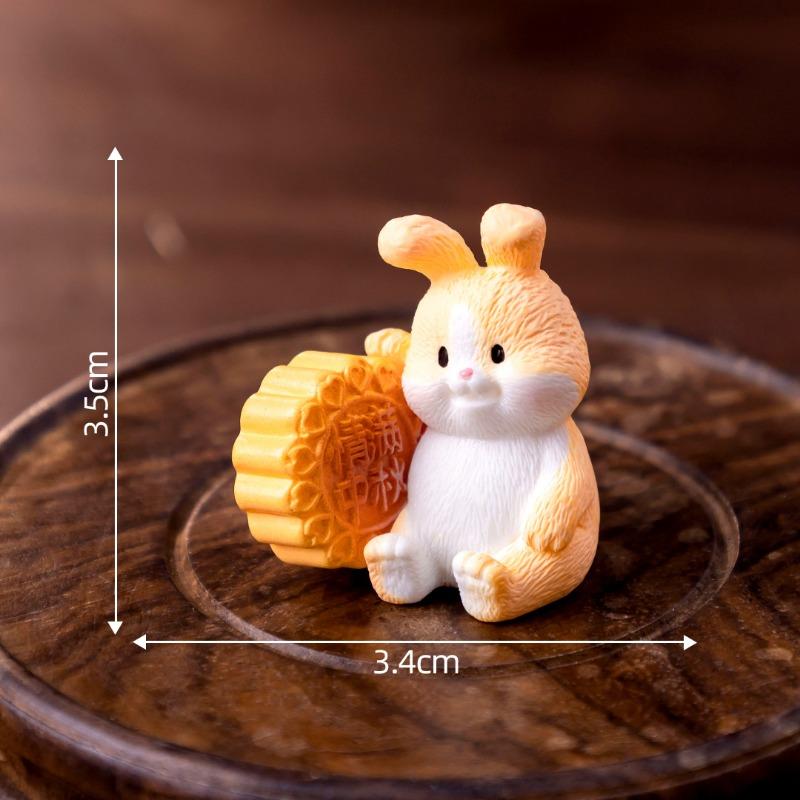 Mid-Autumn Festival Mooncakes Rabbit Figurines Decorative Gifts Accessories Car Office Desks and Small Ornaments