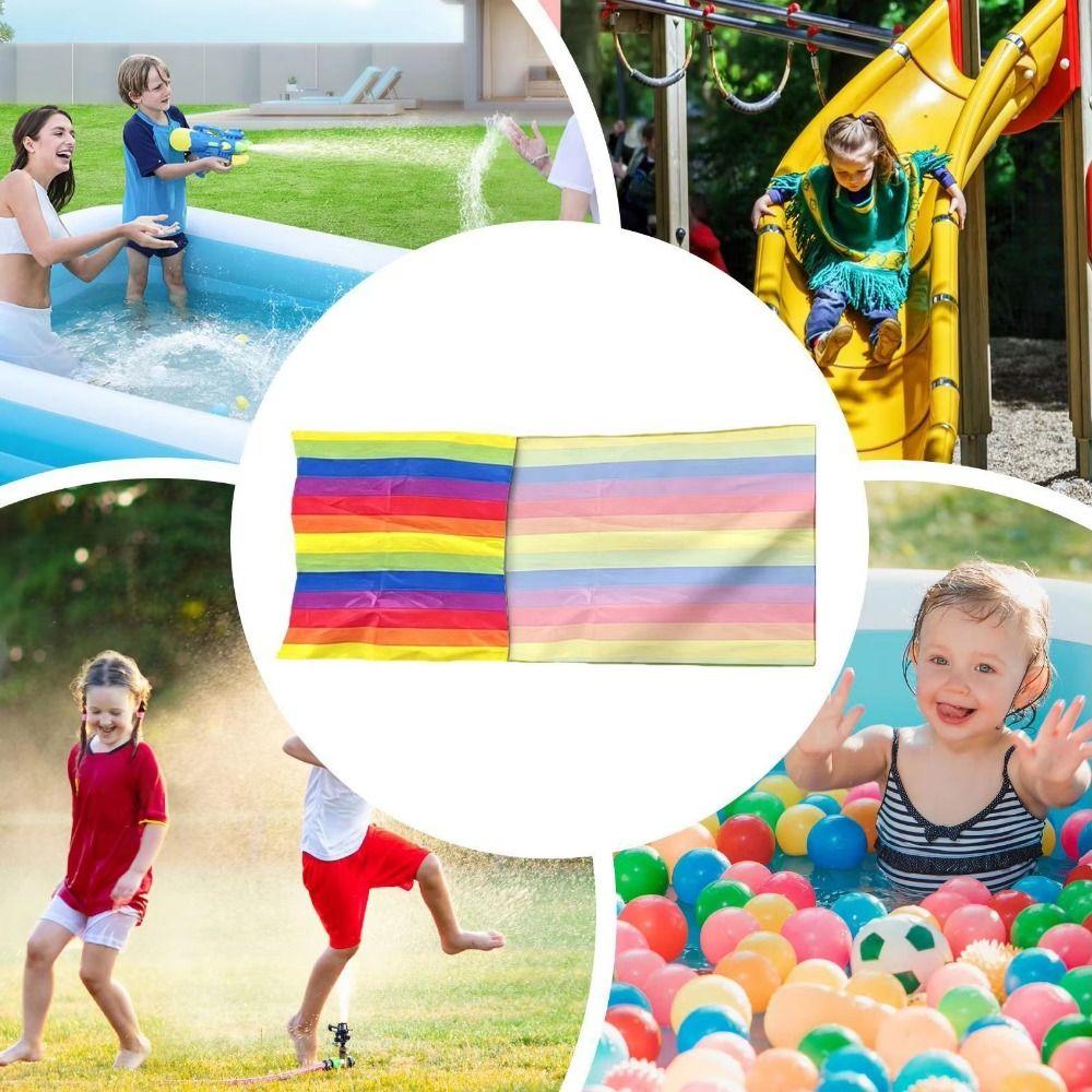 Foldable Kids Grass Skiing Bag Lightweight Rainbow Grass Dragging Mat Cooperative Game