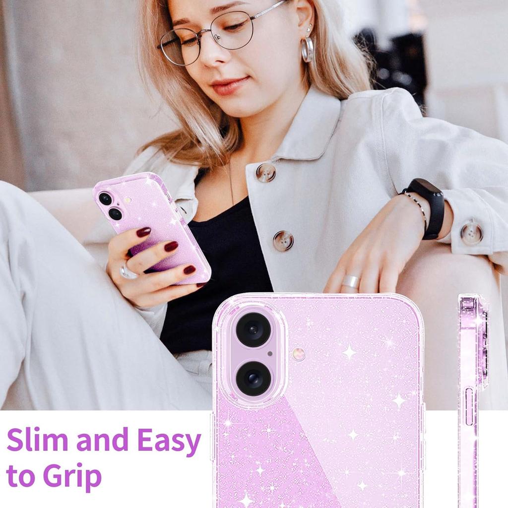 Прозрачный чехол с блестками для For Iphone Air 17 Pro Max 16E 16 E 1 Plus 14 13 Mini 12 11 17Pro X Прозрачный Женский Девичий Блестящий Чехол для Телефона