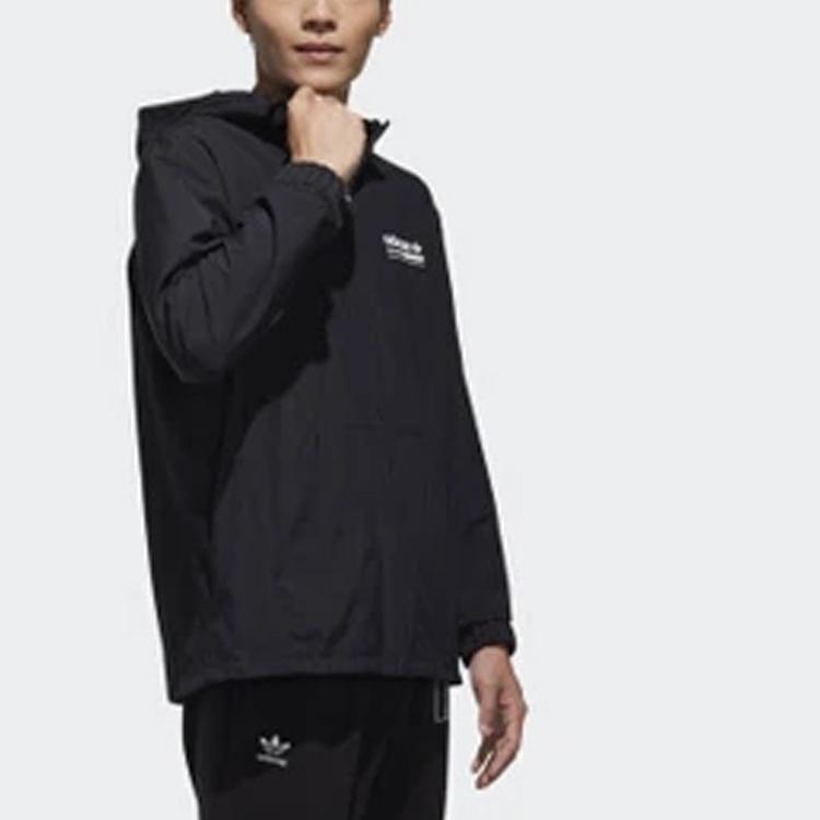 adidas Originals Kaval Logo Спортивная куртка с капюшоном Мужская верхняя одежда Черный DX4236