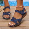 Fashion Hook Loop Platform Sandals Women Summer Fashion Cross Strap Wedge Sandals Woman Light Med Heels Casual Beach Sandals