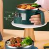 1 шт. Миска из нержавеющей стали с крышкой для лапши быстрого приготовления, герметичная и портативная миска для слива для кухонной утвари, партнер для лапши быстрого приготовления