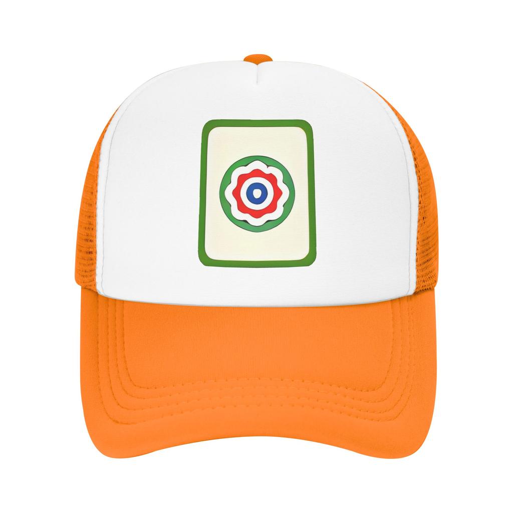 Fashion Interesting Mahjong One Mesh baseball cap Light Mature Style Black Cap