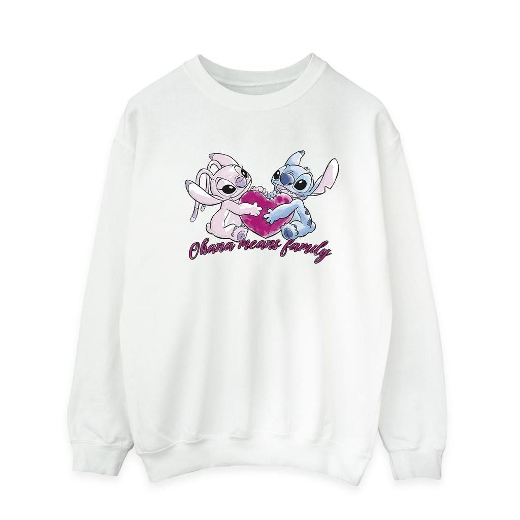 Disney Mens Lilo And Stitch Ohana Heart With Angel Sweatshirt