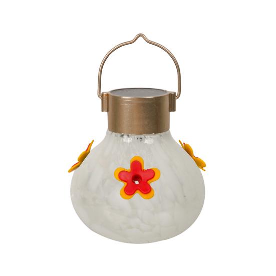 Кормушка для колибри с солнечной подсветкой, водонепроницаемая, для подвешивания на улице, в саду, во дворе, с автоматическим освещением, полуавтоматическая, стеклянная, для кормления птиц