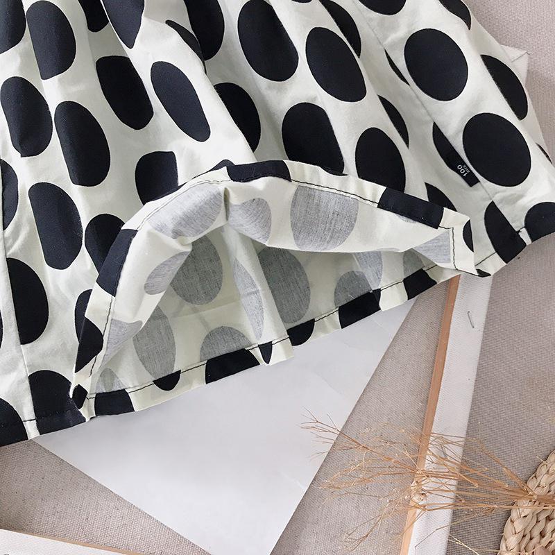 Летнее пышное платье с принтом в горошек для девочек, платье без рукавов для девочек