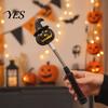 Halloween Party Decoration LED Glow Stick for Kids, Spooky Pumpkin Ghost Flashing Light Lighted Up Rod with Spring Holiday Favors
