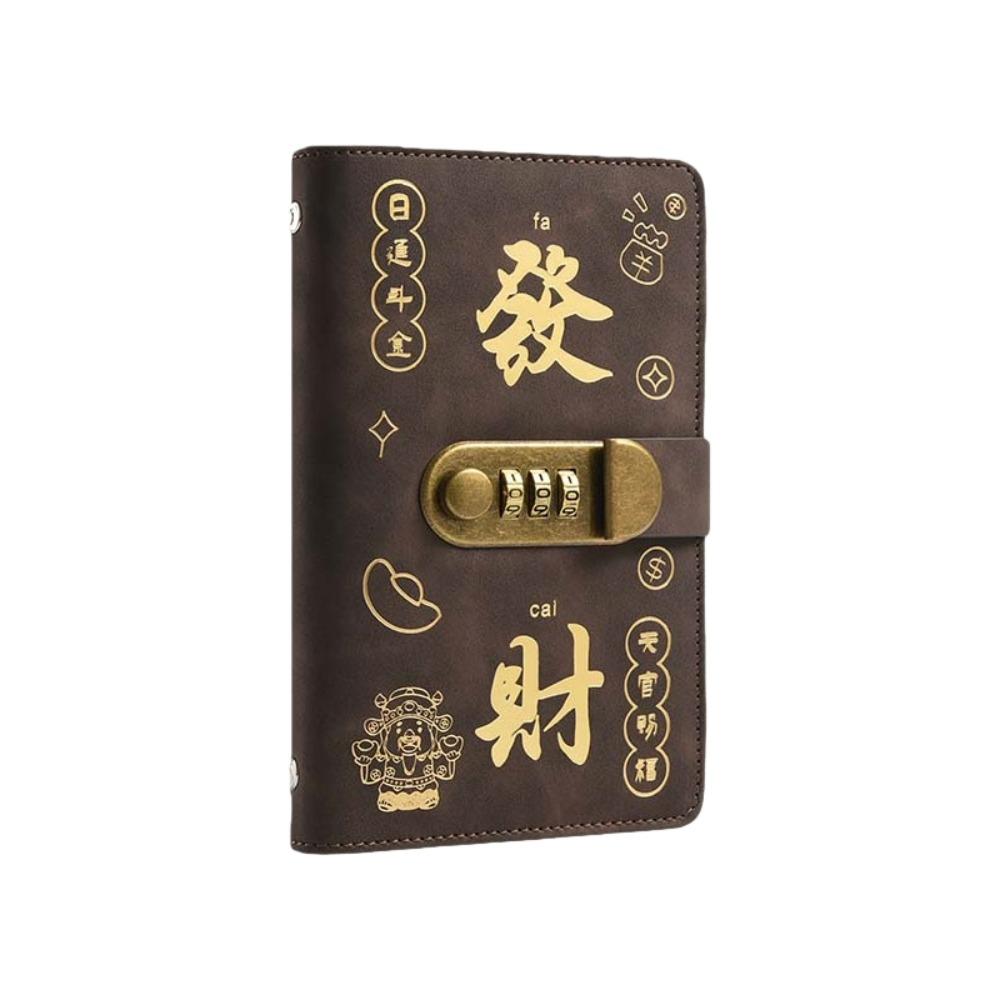 PU Leather Envelop Savings Challenges Book God of Wealth Style Cash Budget Notebook Money Planners