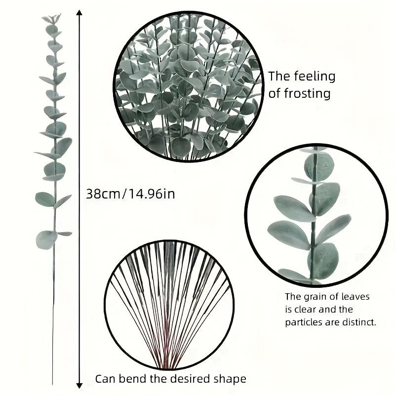 24 Реалистичные искусственные стебля эвкалипта - Универсальные для осеннего декора, свадебных DIY-композиций и стилизации интерьера