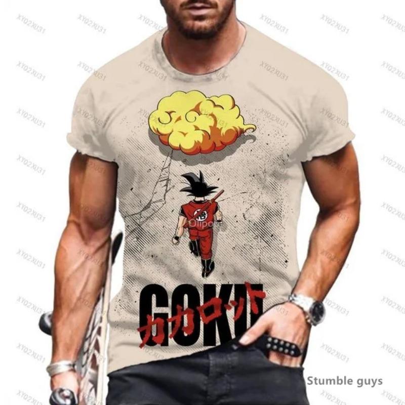 Летняя мужская футболка для тренировок в спортзале Goku Мужские топы Футболка Dragon Ball Kakarot
