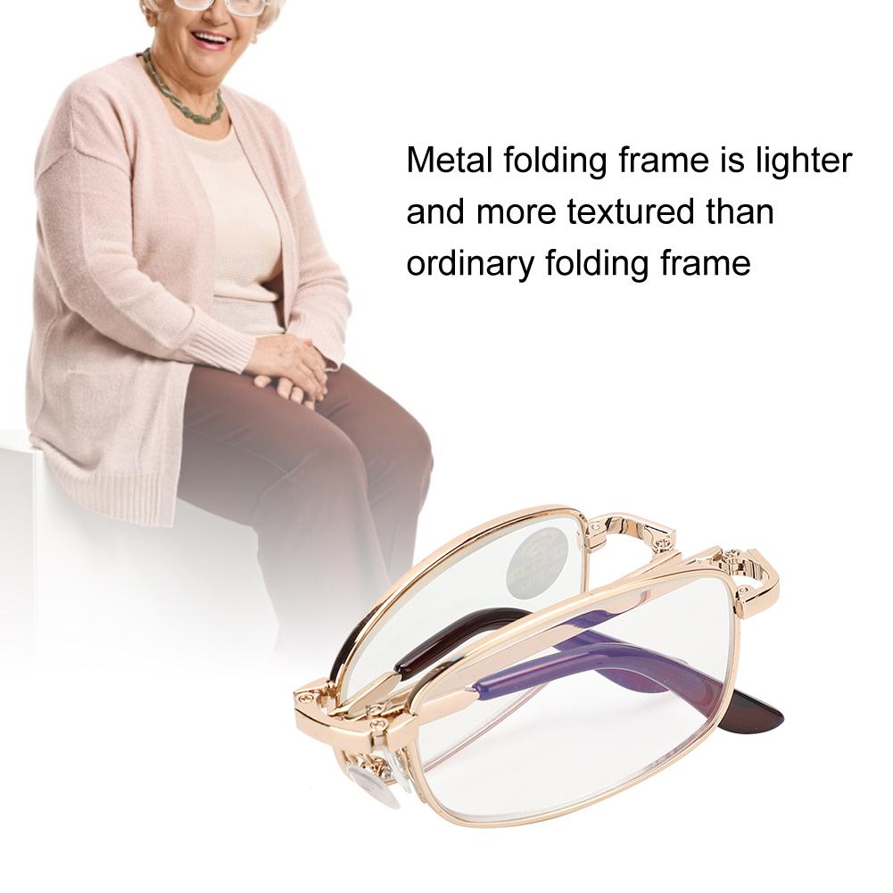 Складные пресбиопические очки, блокирующие синий свет, очки для чтения против усталости для мужчин и женщин(+150 Золотая Рамка)