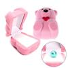 Creative Flocking Bear Love Heart Shape Jewelry Storage Ring Box Gift Holder