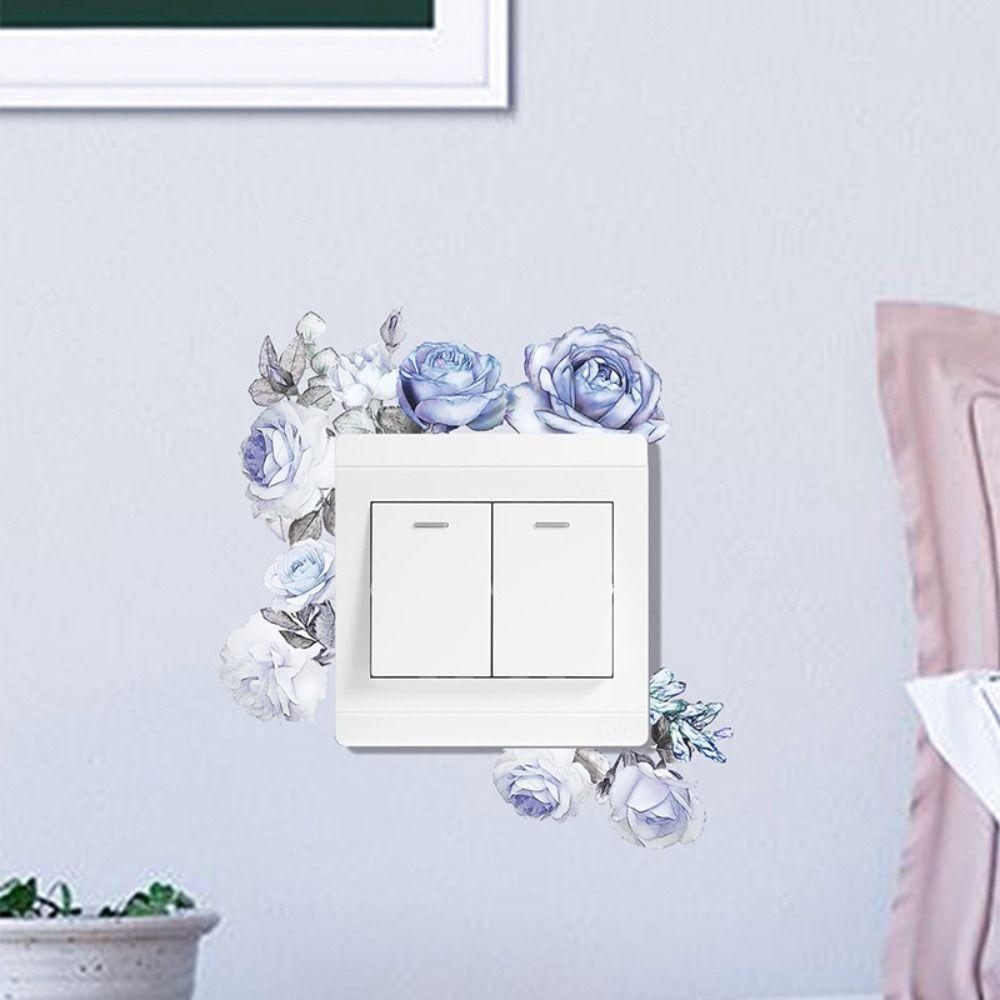 Plant Green Leaves Plants Sticker Long Lasting Flower Switch Sticker Elegant   Living Room