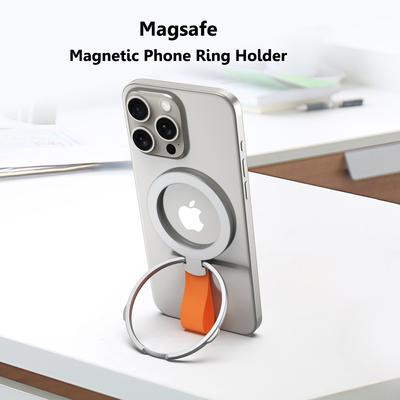 Магнитный держатель телефона MagSafe с силиконовым шнуром, вращающаяся подставка для iphone 15 14 13 12 серии, настольная подставка с пряжкой из сплава