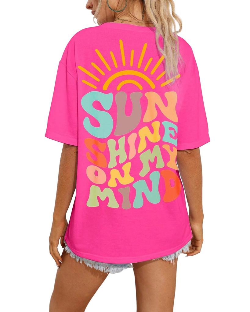 Azura Exchange Bright Pink SUNSHINE ON MY MIND Graphic Tee