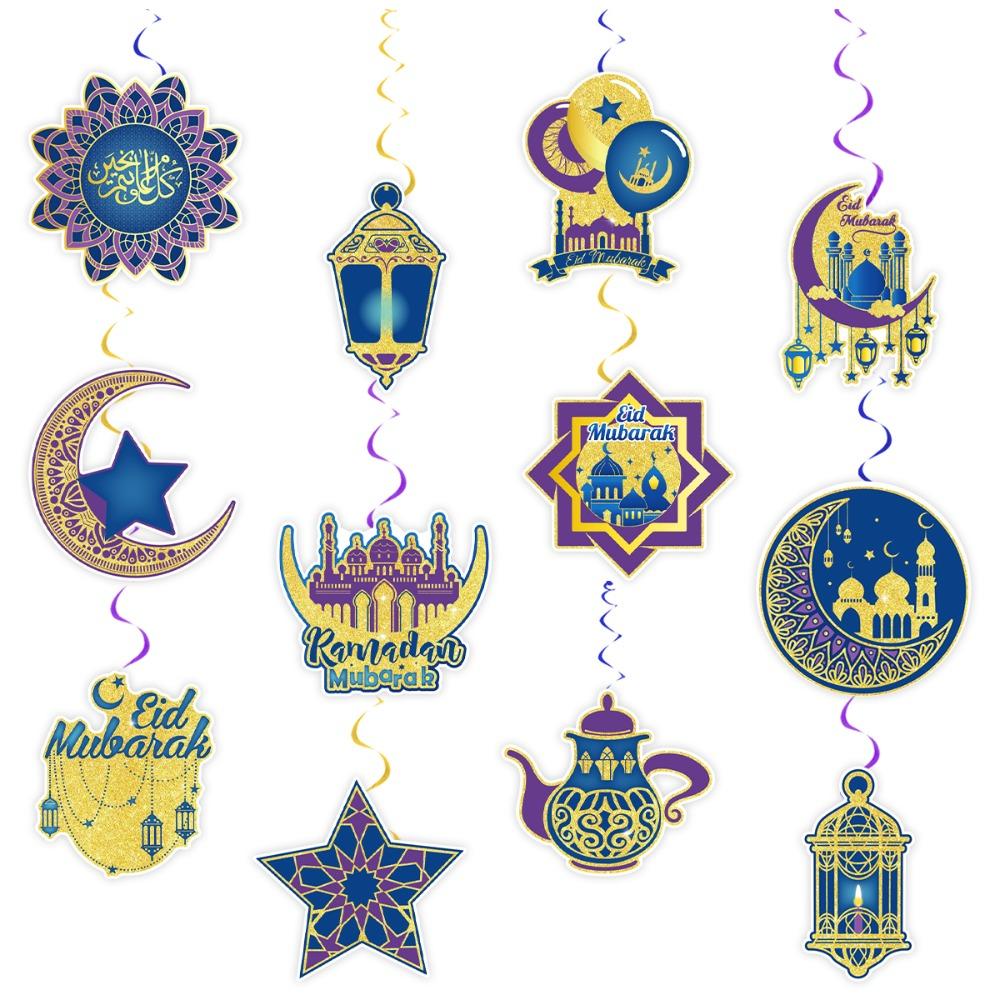 Islamic Muslim Eid Mubarak Banner Moon and Stars Ramadan Hanging Ornament  2026