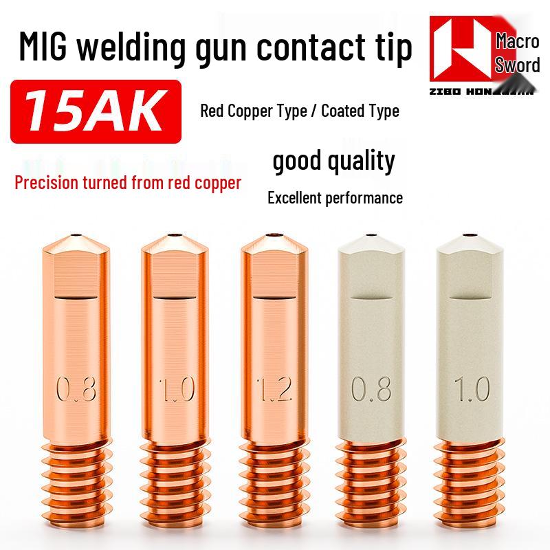 15AK Euro Style Copper-Plated Contact Tip for Gas/No-Gas MIG Welders