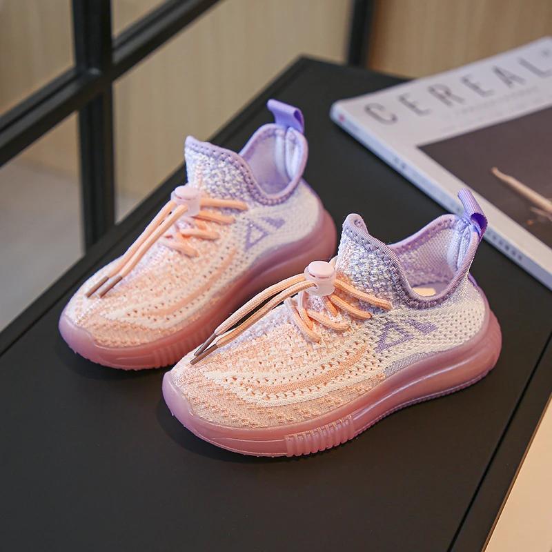 Детские кроссовки для бега Дышащие Легкие Мягкие Нескользящие Повседневные Удобные Для ходьбы Мальчики Девочки Повседневная обувь Одинарная сетка