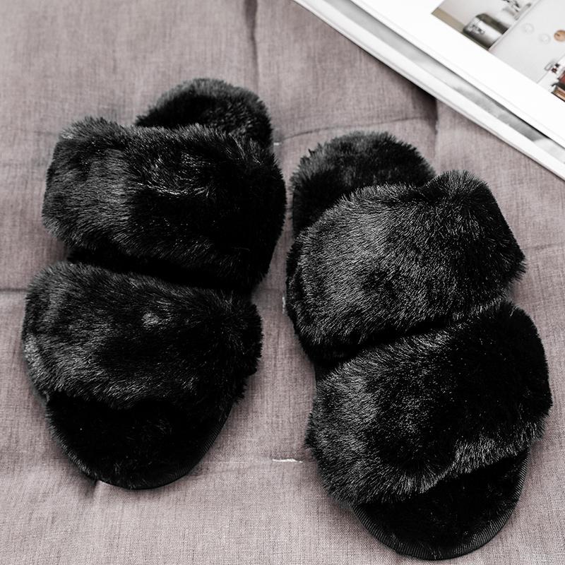 Winter Plus Velvet Warm Cotton Slippers for Home Use Casual and Fashionable Plus Cotton Slippers Fuzzy Slippers 35-44