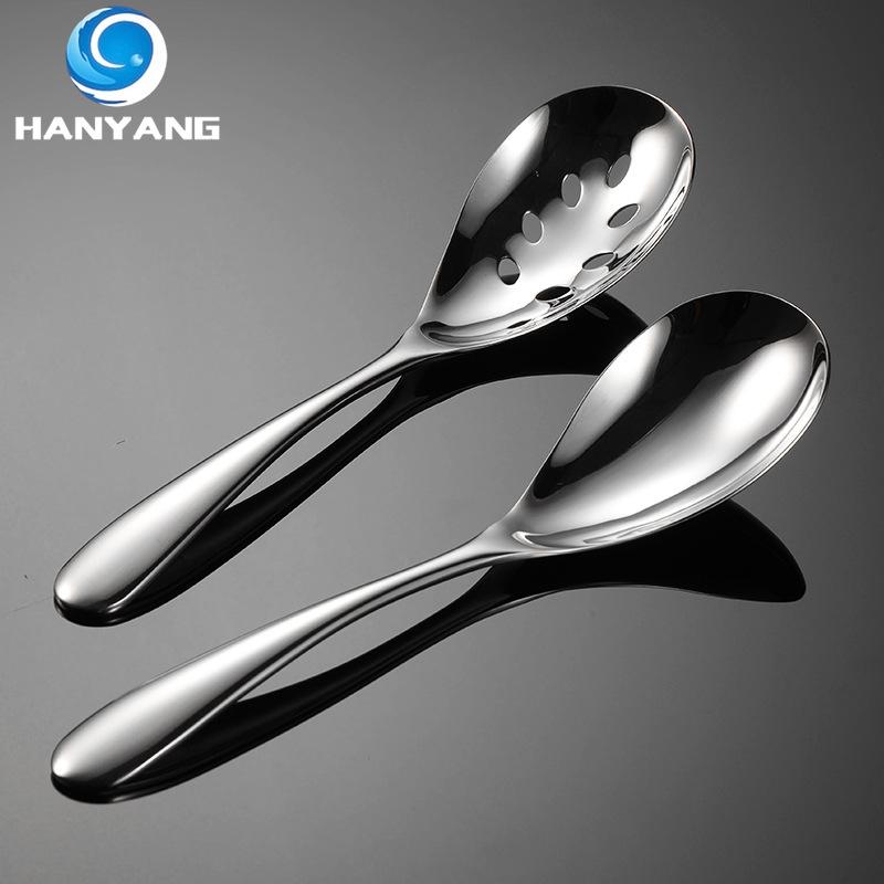 HANYANG 316 Stainless Steel Communal Spoon Funnel Extended Household Meal Spoon Gift Mirror Polished