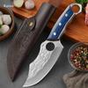 Нож мясника, ручной ковки, разделочный нож с ножнами из нержавеющей стали, кухонный нож шеф-повара, монгольский мясницкий тесак, кухонные принадлежности