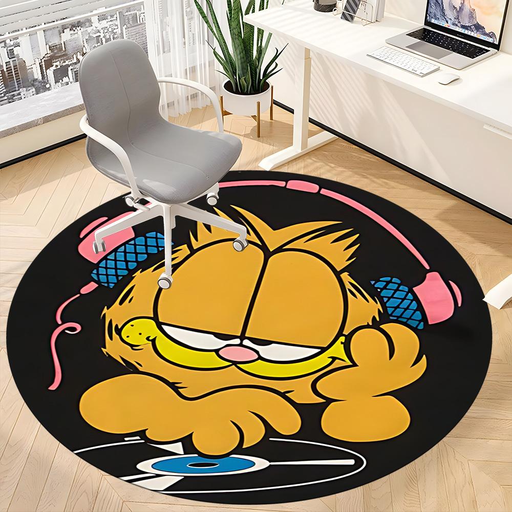 1 шт. Круглый ковер Garfield DJ Office, Под офисные стулья, Спальня, Гостиная, Домашний декор a0926063