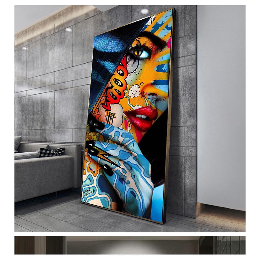 Плакаты и принты, Настенный декор для гостиной, холст, картина, настенная художественная картина, домашний декор, граффити, женский портрет, картина маслом
