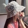 Sweet Cute Lace Hat Hollow Flower Bucket Hat Fashion Women Fisherman Hat Breathable Sunshade Sunscreen Hat