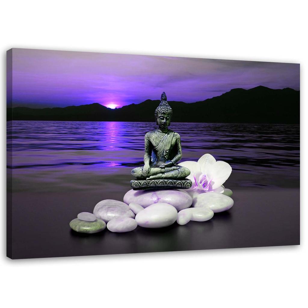 Canvas print, Buddha on stones