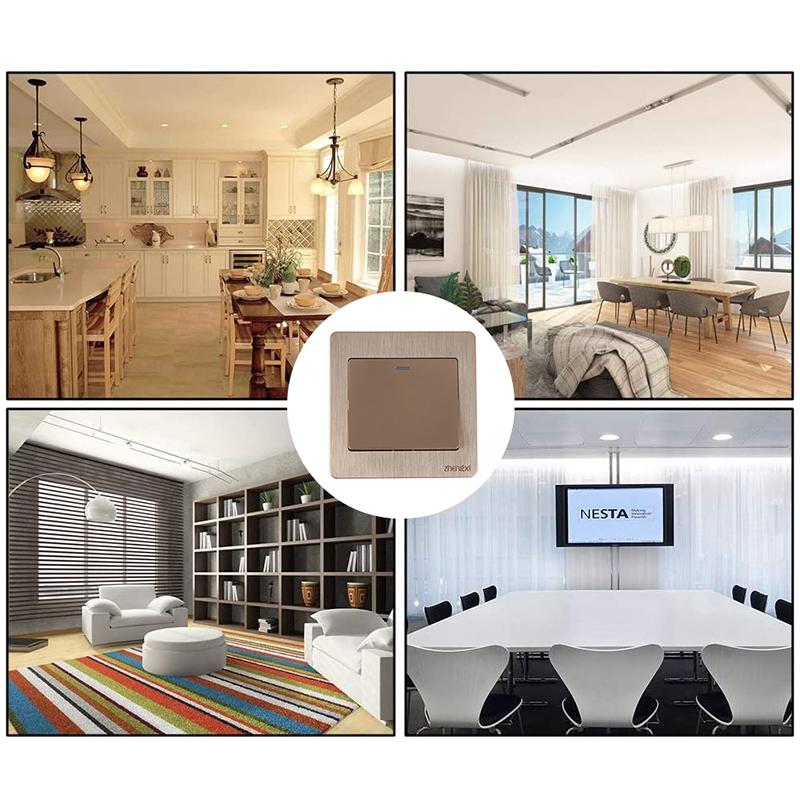 Золотой настенный переключатель 1/2/3/4 группы, 1-сторонняя кнопка, настенный выключатель, кнопка включения/выключения