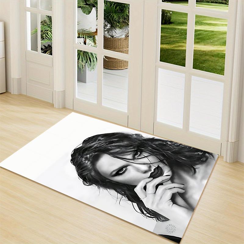 Black White Elegance Carpet Rug Soft Washable Antislip Home Living Room Sofa Mats Personalized Christmas Rug