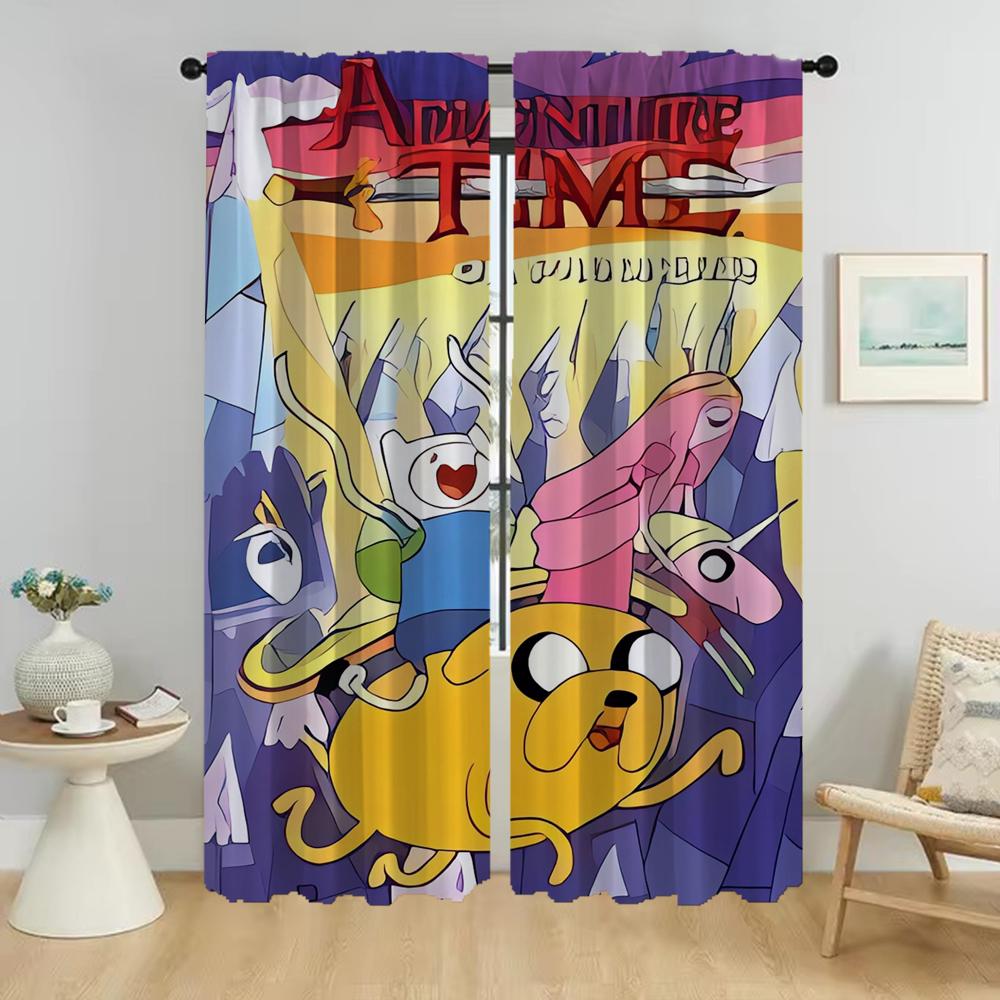 Плотные шторы для комнаты 2 панели Adventures Time Современные шторы для гостиной Shades Partition Home Interior Шторы для кухни