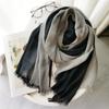 Scarf Autumn and Winter New Japanese Korean Striped Pure Color Cotton Linen Scarves for Women Muslim