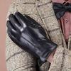 Leather Gloves Sheep Leather Goat Leather Genuine Leather Gloves Cashmere Smartphone Compatible Cold Protection Business Casual Commuting Suit
