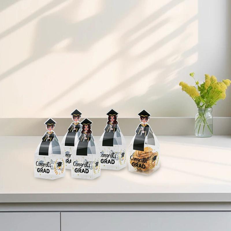10Pcs Pvc Gift Box Bachelors Uniform Favors Clear Graduation Gift Box Decoration Box Gift Box For Graduation Party
