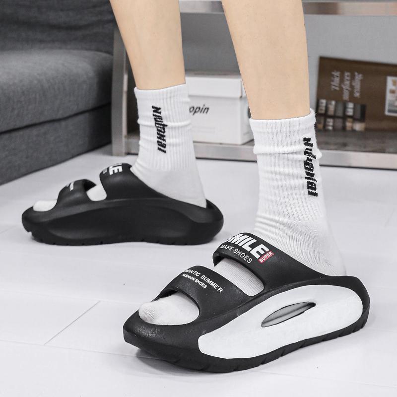 TUINANLE Парные тапочки на толстой подошве 5 см, нескользящая пляжная обувь на платформе, женские мужские тапочки из ЭВА с буквенным принтом