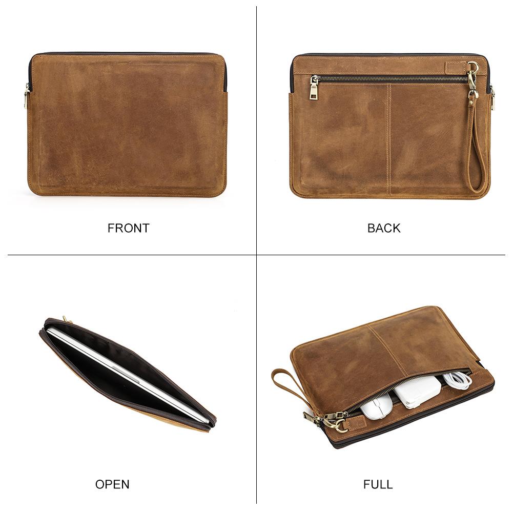 Чехол для ноутбука из натуральной кожи для Macbook Pro 14,2 дюйма, 2021 Macbook 13-14 дюймов, чехол Crazy Horse из воловьей кожи