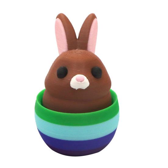 Пасхальный кролик, украшение в виде яйца, 3D-печать, красочная фигурка яйца, брелок, игрушка-кликер для пальцев в виде кролика, праздничное украшение, сувениры для вечеринки