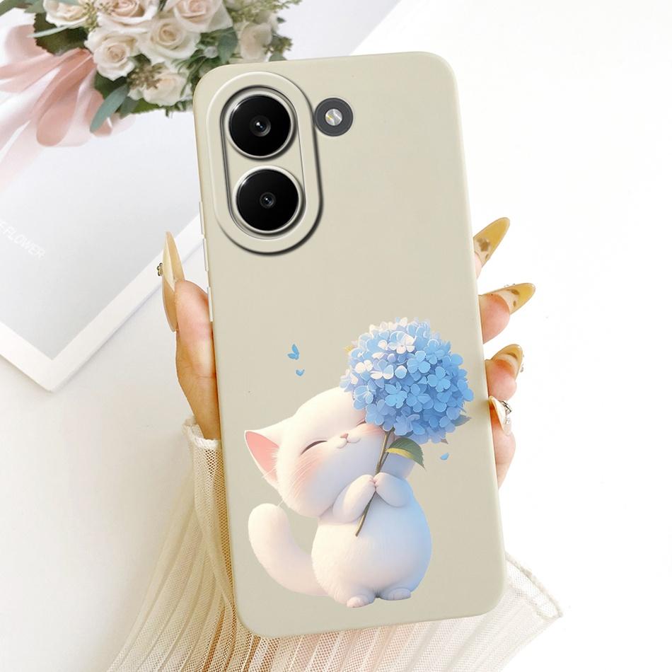 Для Xiaomi Poco X8 Pro / X8 Pro Max Милый Кот Цветок Мультяшный Чехол для Телефона Для Poco X8Pro X 8 Pro Max 5G Мягкий Силиконовый Чехол Защитные Бортики