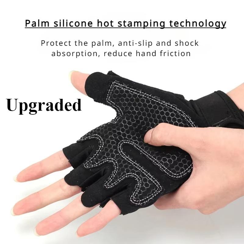 Summer Half Finger Gloves Ice Silk Breathable Gym Fitness Running Women Men Anti-Slip Pad Cycling Fingerless Gloves Bicycle 6