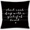 Black and White English Sentence Series Printed Square Home Decor Pillow Cover Car Sofa Cushion