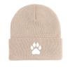 White Cat Paw Print Print Knitted Cap Beanie, Man Cap Stretchy Winter Simple Bobble Hat Knit Hat Beanie