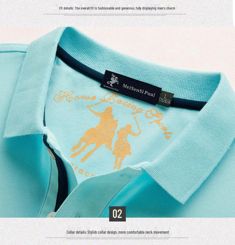 Мужская рубашка-поло премиум-класса Paul - Летняя с коротким рукавом, с лацканами, из чистого хлопка, доступна в больших размерах