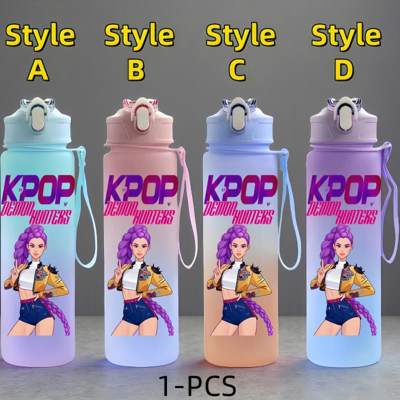 K-Pop Истребители демонов Аниме Персонаж Водный стакан Большой вместимости Уличная Портативная Веревочная Питьевая бутылка Подарок для мальчиков и девочек