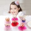 Baby Girl Mesh Crown Lace Pearl Hairpin Princess Sweet Cute Shiny Hair Clips Fashion Headwear Colorful Crown Kids Accessories