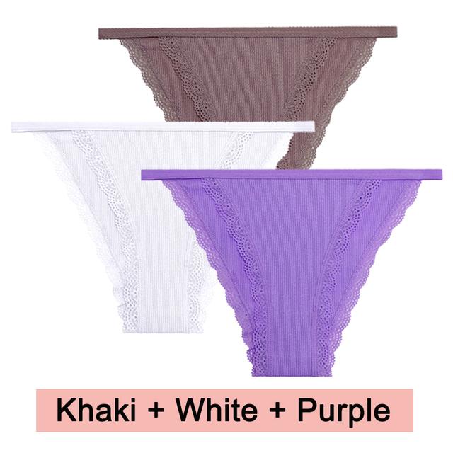 3PCS/Set Lace Women Panties Cotton Underwear Female Lingerie Sexy Panties for Female Intimates Finetoo Ladies Lace Pantys S-XL