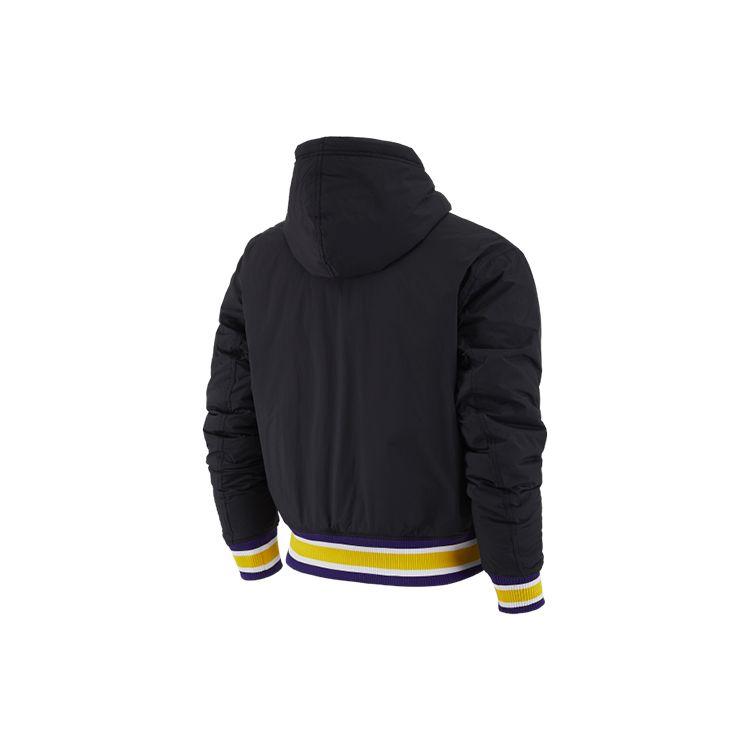 Nike Лос-Анджелес Лейкерс Повседневная спортивная хлопковая куртка с капюшоном Мужская куртка черная DB1989-010