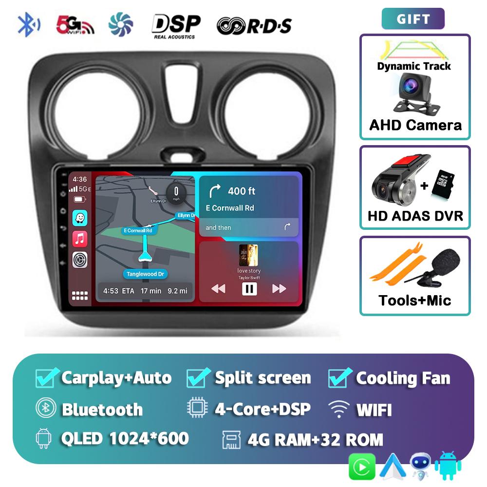 Android 14 Auto Carplay Car Radio для Renault Lodgy Dacia Dokker 2012 - 2020 Мультимедийный видеоплеер Навигация GPS Стерео Аудио